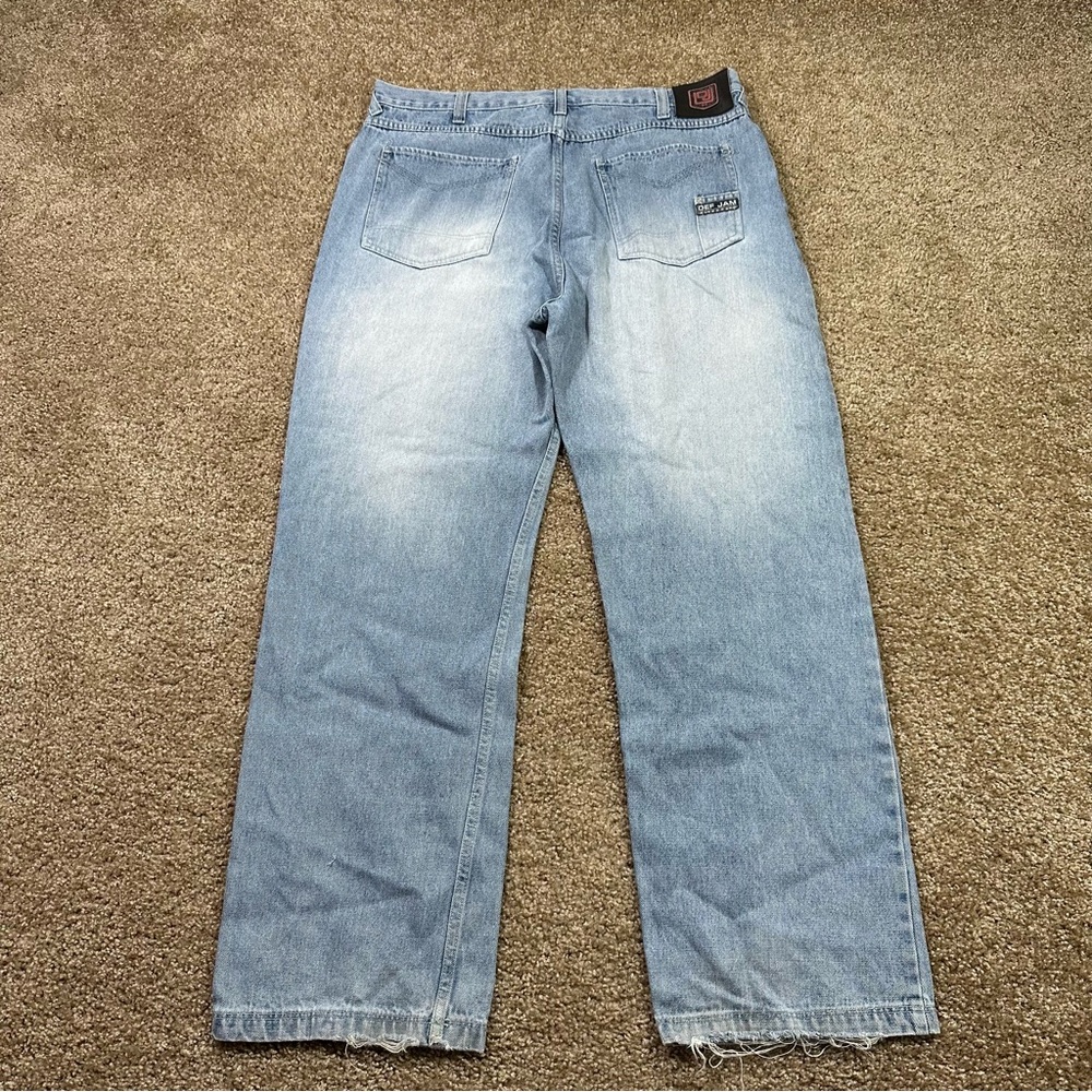 Vintage Y2K DEF JAM Baggy Denim Jeans Size 40x30 Rap Hip‎ Hop 00s